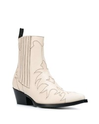 Белые кожаные ботильоны от Sartore