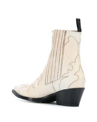 Белые кожаные ботильоны от Sartore