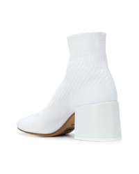 Белые кожаные ботильоны от MM6 MAISON MARGIELA