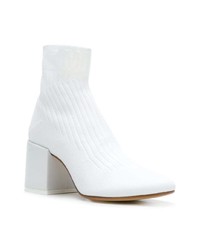 Белые кожаные ботильоны от MM6 MAISON MARGIELA