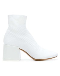 Белые кожаные ботильоны от MM6 MAISON MARGIELA