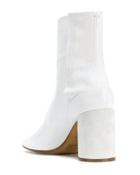 Белые кожаные ботильоны от Maison Margiela