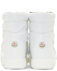 Белые кожаные ботильоны от Moncler