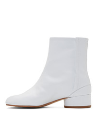 Белые кожаные ботильоны от Maison Margiela