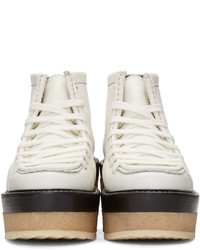 Белые кожаные ботильоны от Pierre Hardy