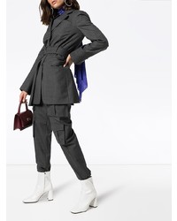 Белые кожаные ботильоны от Prada