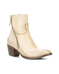 Белые кожаные ботильоны от Silvano Sassetti