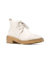 Женские белые кожаные ботинки дезерты от Marsèll