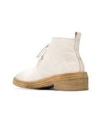 Женские белые кожаные ботинки дезерты от Marsèll