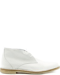 Белые кожаные ботинки дезерты от Pierre Hardy