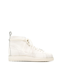 Женские белые кожаные ботинки на шнуровке от adidas