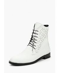 Женские белые кожаные ботинки на шнуровке от Brulloff