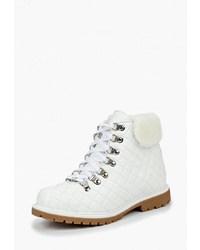 Женские белые кожаные ботинки на шнуровке от El Tempo