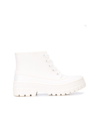 Женские белые кожаные ботинки на шнуровке от Givenchy