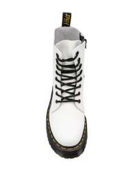 Женские белые кожаные ботинки на шнуровке от Dr. Martens
