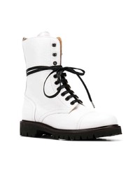 Женские белые кожаные ботинки на шнуровке от Paris Texas