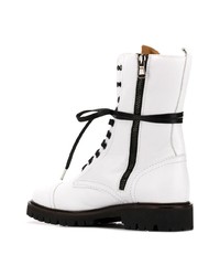 Женские белые кожаные ботинки на шнуровке от Paris Texas