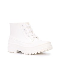 Женские белые кожаные ботинки на шнуровке от Givenchy