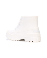 Женские белые кожаные ботинки на шнуровке от Givenchy