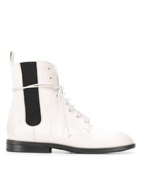Женские белые кожаные ботинки на шнуровке от Marsèll