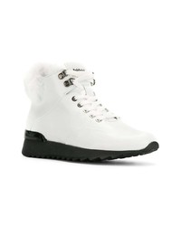 Женские белые кожаные ботинки на шнуровке от Baldinini