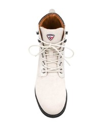 Женские белые кожаные ботинки на шнуровке от Rossignol