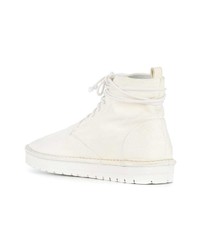 Женские белые кожаные ботинки на шнуровке от Marsèll