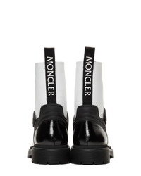 Женские белые кожаные ботинки на шнуровке от Moncler