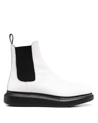 Мужские белые кожаные ботинки челси от Alexander McQueen