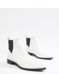 Женские белые кожаные ботинки челси от ASOS DESIGN