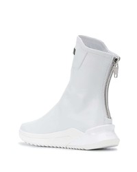 Мужские белые кожаные ботинки челси от Balmain