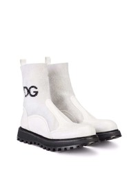 Мужские белые кожаные ботинки челси от Dolce & Gabbana