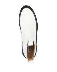 Мужские белые кожаные ботинки челси от Jil Sander