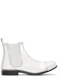 Женские белые кожаные ботинки челси от Comme des Garcons