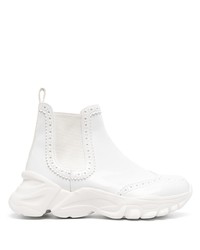 Мужские белые кожаные ботинки челси от Comme Des Garçons Tricot