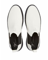 Мужские белые кожаные ботинки челси от Giuseppe Zanotti