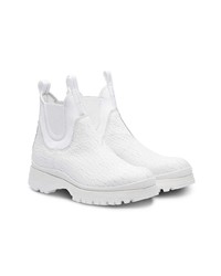Мужские белые кожаные ботинки челси от Prada