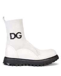 Мужские белые кожаные ботинки челси от Dolce & Gabbana