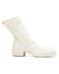 Мужские белые кожаные ботинки челси от Guidi