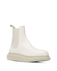 Мужские белые кожаные ботинки челси от Alexander McQueen