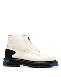 Мужские белые кожаные ботинки челси от Jil Sander