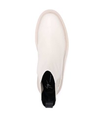 Мужские белые кожаные ботинки челси от Giuseppe Zanotti