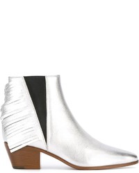 Женские белые кожаные ботинки челси от Saint Laurent