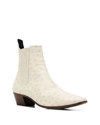 Мужские белые кожаные ботинки челси от Saint Laurent
