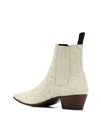 Мужские белые кожаные ботинки челси от Saint Laurent