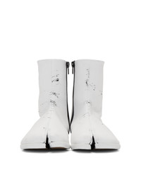 Мужские белые кожаные ботинки челси от Maison Margiela