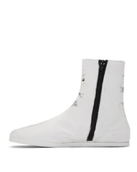 Мужские белые кожаные ботинки челси от Maison Margiela