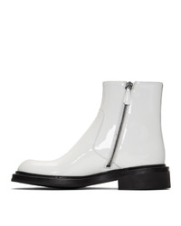 Мужские белые кожаные ботинки челси от Prada