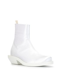 Мужские белые кожаные ботинки челси от MM6 MAISON MARGIELA