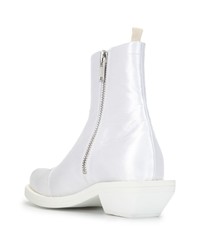 Мужские белые кожаные ботинки челси от MM6 MAISON MARGIELA